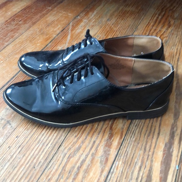 Black patent brogues/dress shoes size 40 - Picture 3 of 4